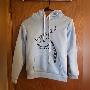 Cozy Blue Cat Hoodie for Pet Lovers